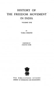 History Of The Freedom Movement In India Vol 1 Ac 4126 by ताराचंद - Tarachand