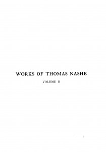 The Works Of Thomas Nashe Vol-i by रोनाल्ड म्क्केरूव - Ronald Mckerrow