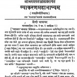 Vyakaran Mahabhashyam by विश्वनाथ विष्णु आपटे - Vishvnath Vishnu Aapate