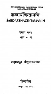 Shabdarthchintamani Khand 3 by ब्राह्मावधूत श्रीसुखानन्दनाथ - Brahmavadhut Shreesukhanandannath