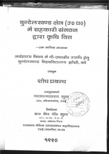 Bundelkhand Shetra Mein Sahkari Sangathan Dwara Krishi Vitt by के. पी. गुप्ता - K. P. Gupta