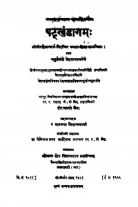 Satkhandagama  by पं. बालचंद्र सिद्धान्त शास्त्री - Pt. Balchandra Siddhant-Shastri
