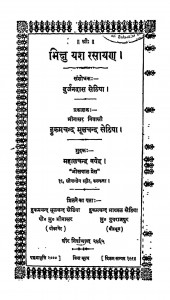 Bhikshu Yash Rasayan  by दुर्जनदास सेठिया - Durjanadas Sethiya