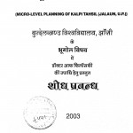 Kalapee Tahaseel (jalaun U. P.) Ka Sukshm Satreey Niyojan by रमणीक श्रीवास्तव - Ramanik Shrivastav