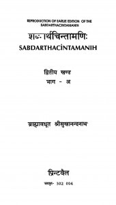 Shabdarthchintamani Bhag 2 by ब्राह्मावधूत श्रीसुखानन्दनाथ - Brahmavadhut Shreesukhanandannath