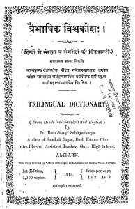 Traibhashik Vishvakosh  by रामस्वरूप - Ramsvrup