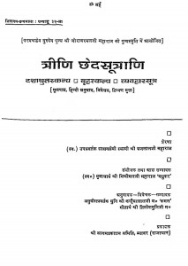 Treeni Chhedasutrani by ब्रजलाल जी महाराज - Brajalal Ji Maharaj