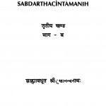 Sabdartha Chintamani Khand 3 by ब्राह्मावधूत श्रीसुखानन्दनाथ - Brahmavadhut Shreesukhanandannath