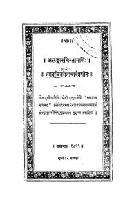 Alankarchintamani by दोशी सखाराम नेमचंद - Doshi Sakharam Nemchand