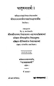धातुरुपादर्श - Dhaatu Rupaadarsha