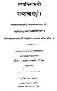 तत्त्वचिन्तामणि - शब्दखण्ड - The Tatvachintamani - Shabdakhanda