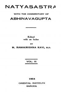 नाट्यशास्त्र - अभिनव गुप्ता - खण्ड 3 - Natyasastra With The Commentary Of Abhinavagupta Vol 3