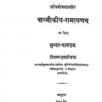 वाल्मीकि रामायण - सुन्दरकाण्ड - Valmiki Ramayanam - Sunder Kand