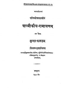 वाल्मीकि रामायण - सुन्दरकाण्ड - Valmiki Ramayanam - Sunder Kand