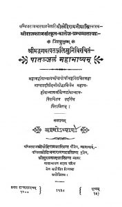 पातञ्जलं महाभाष्यम् - अध्याय 8 - Patanjala Mahabhashya - Chapter 8