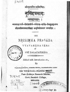 नृसिंहप्रसादः - व्यवहारसारः - Nrisimha Prasada - Vyavaharasaara