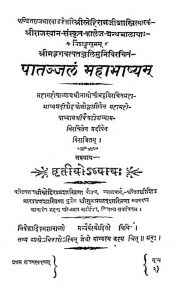 पातञ्जलं महाभाष्यम् - अध्याय 3 - Patanjalam Mahabhashyam - Chapter 3