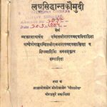 Laghu Siddhanta Kaumudi  by पं. श्री रामनारायणदत्त जी शास्त्री - Pt. Shri Ramnarayandatt Ji Shastri